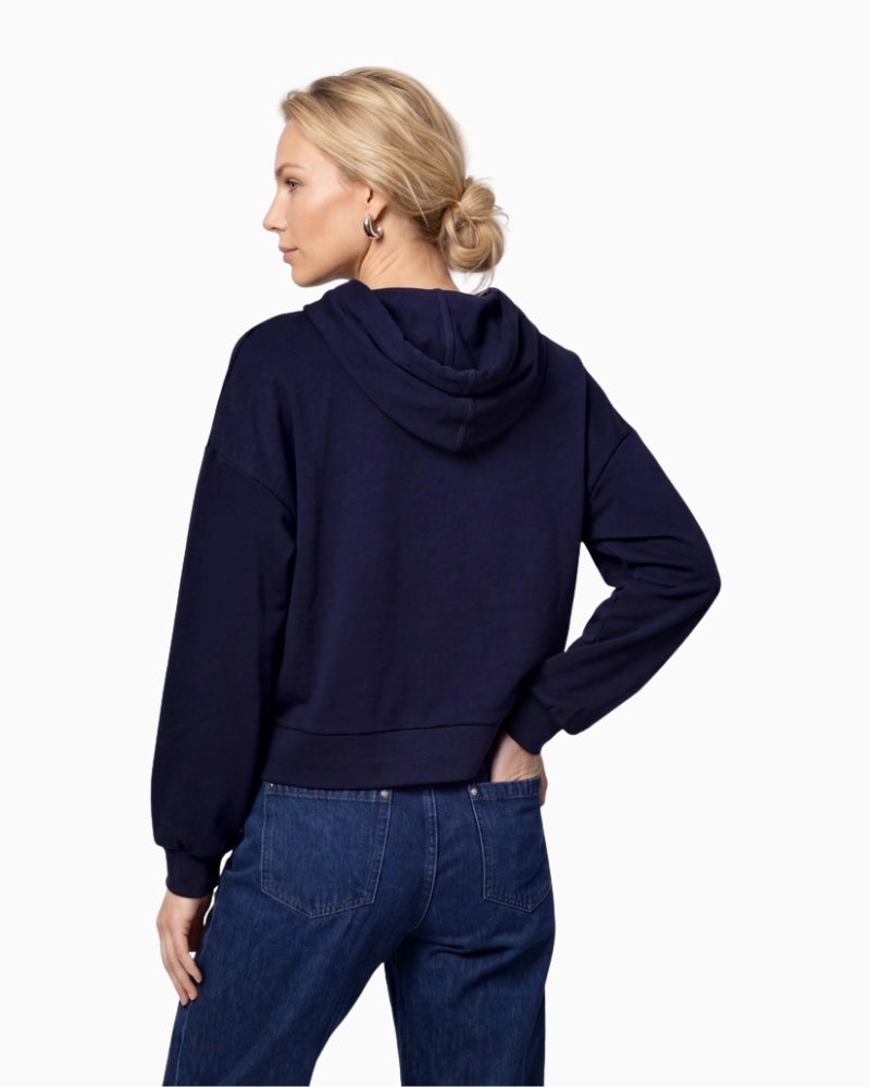 Monari Mini Patch Sweatshirt in navy back view
