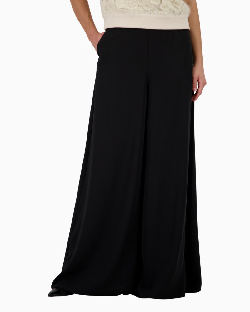 Monari Palazzo Trousers in black front view