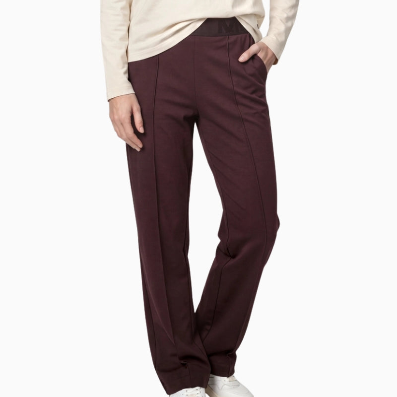 Monari Pull On Trousers in dark brown front view