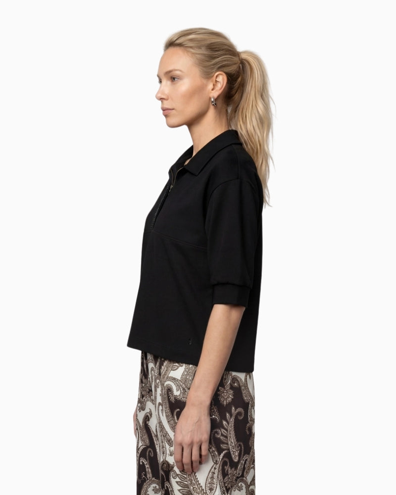 Monari Rhinestone Sweatshirt in black side view