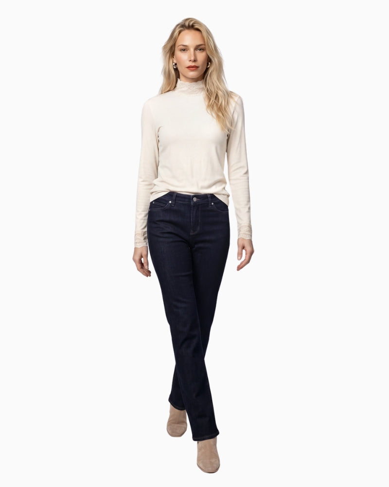 Monari Straight-Leg Jeans in dark denim styled view