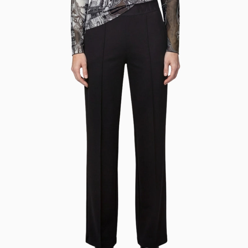 Monari Straight Fit Jogger Trousers in black front view