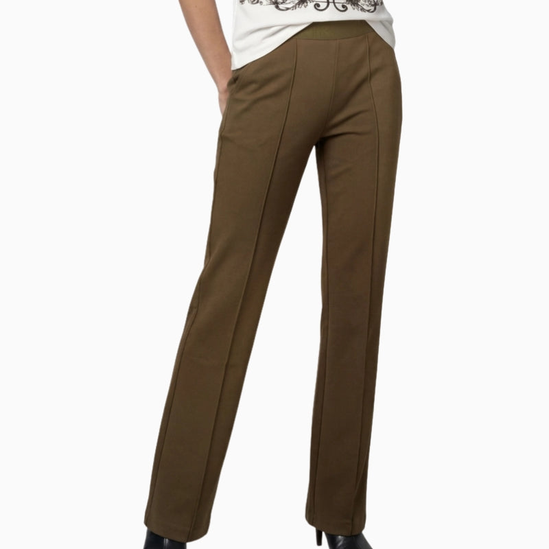 Monari Straight Fit Jogger Trousers in olive front view