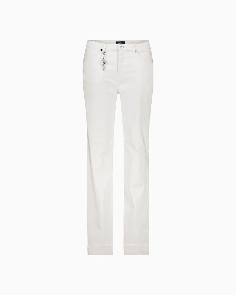 Monari Straight Jean in off white front view