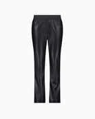 Flat lay view of  faux leather trousers faux leather trousers