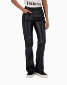 Monari straight leg faux leather trousers in black