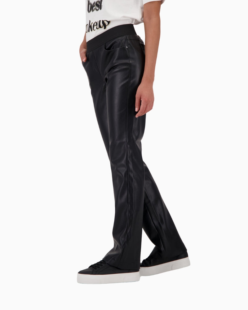 Side view showing straight-leg fit and smooth finish