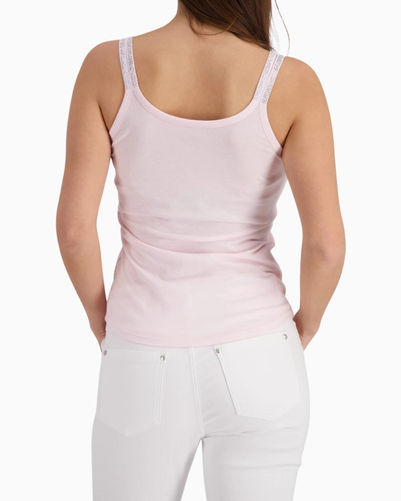 Monari Top with Sequined Straps in rose back view