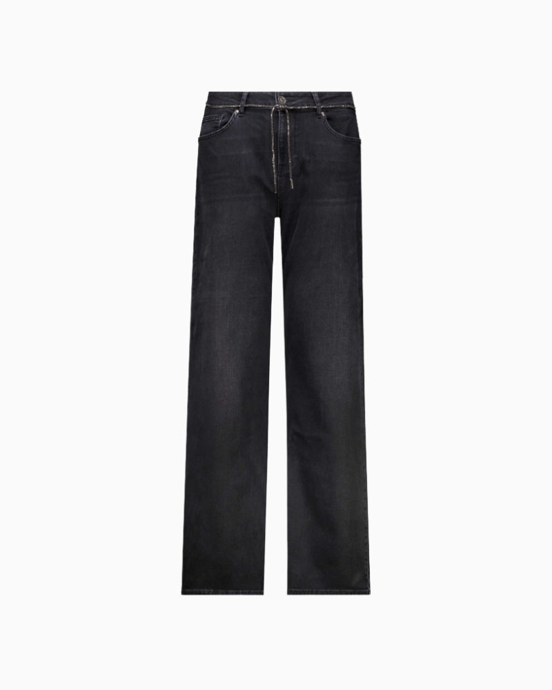 Monari Wide Leg Jeans in dark grey pocket detail