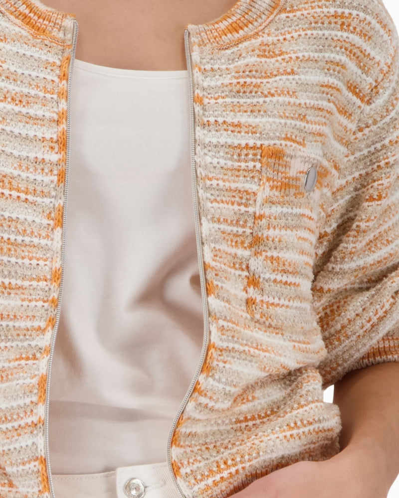 Monari woven texture cardigan knit detail close-up – Áines Boutique