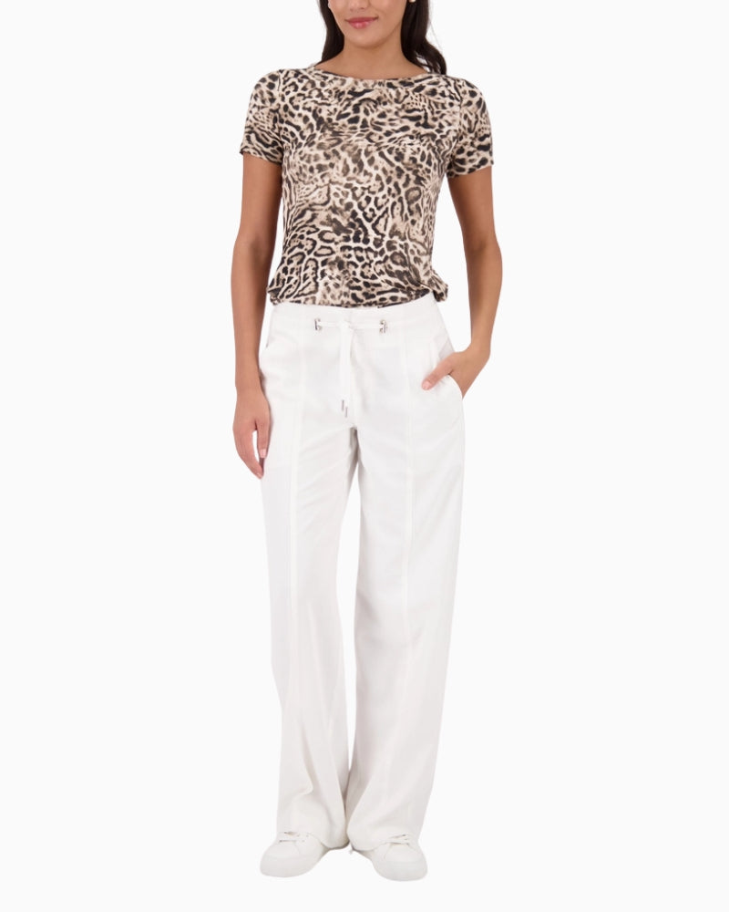 Monari leopard print t-shirt full front view