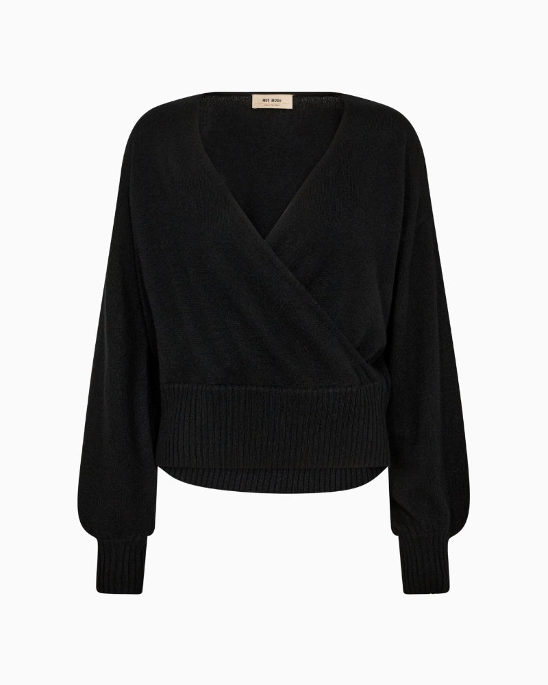 Front view of Ady wrap jumper showing soft drape and relaxed fit