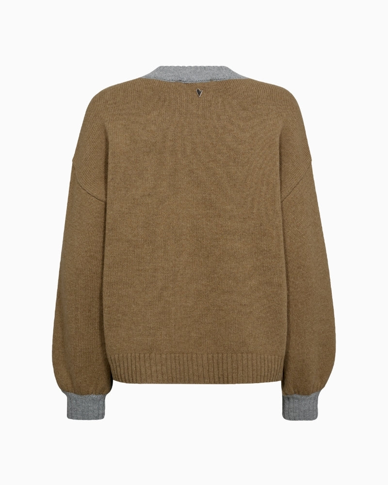 Back view of smooth plain knit with relaxed shape