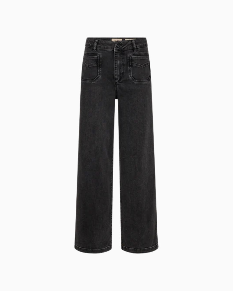 Front view of Mos Mosh Colette Deluxe wide-leg jeans