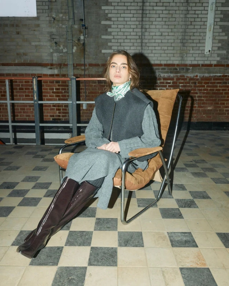 Mos Mosh Elise Loisa wool vest in mélange finish with zip closure