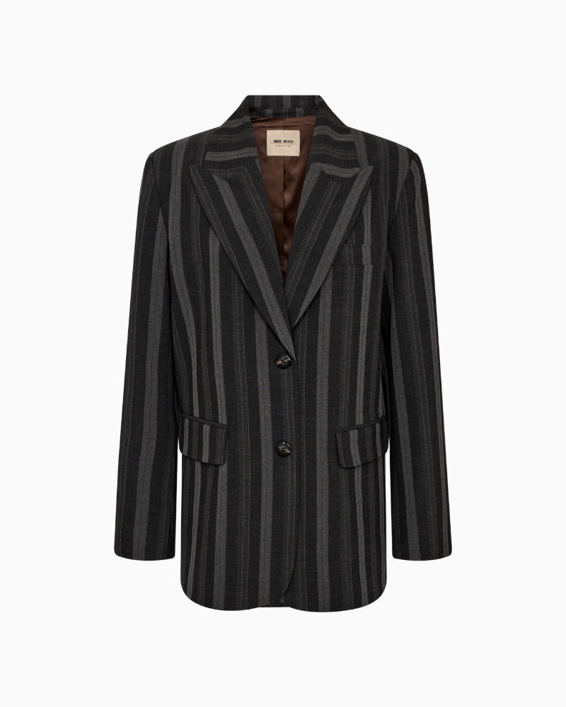 MOS MOSH Elvy Scarla blazer with subtle stripe pattern and flap pockets