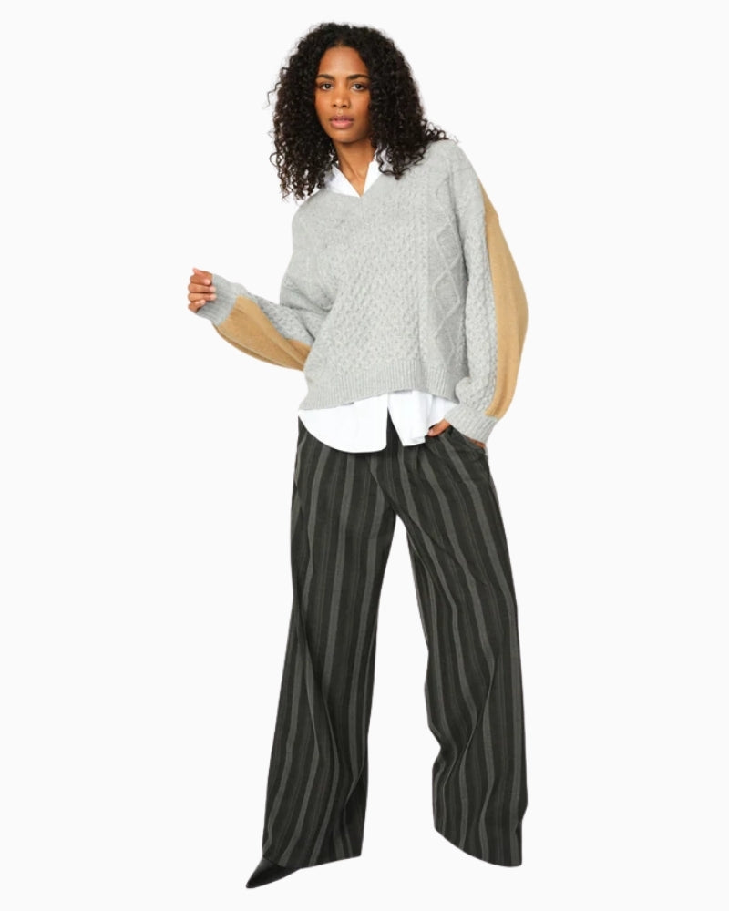 Mos Mosh Evine Scarla Stripe tailored trousers in straight-leg cut