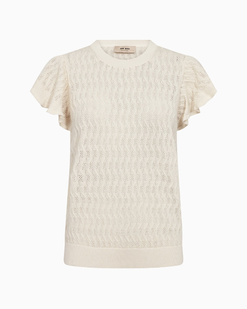 Mos Mosh Ganna Pattern O-Neck knit top front view