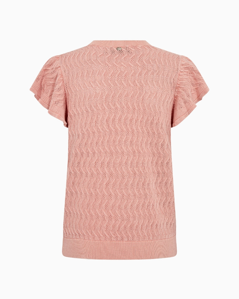 Mos Mosh Ganna Pattern O-Neck knit top back view