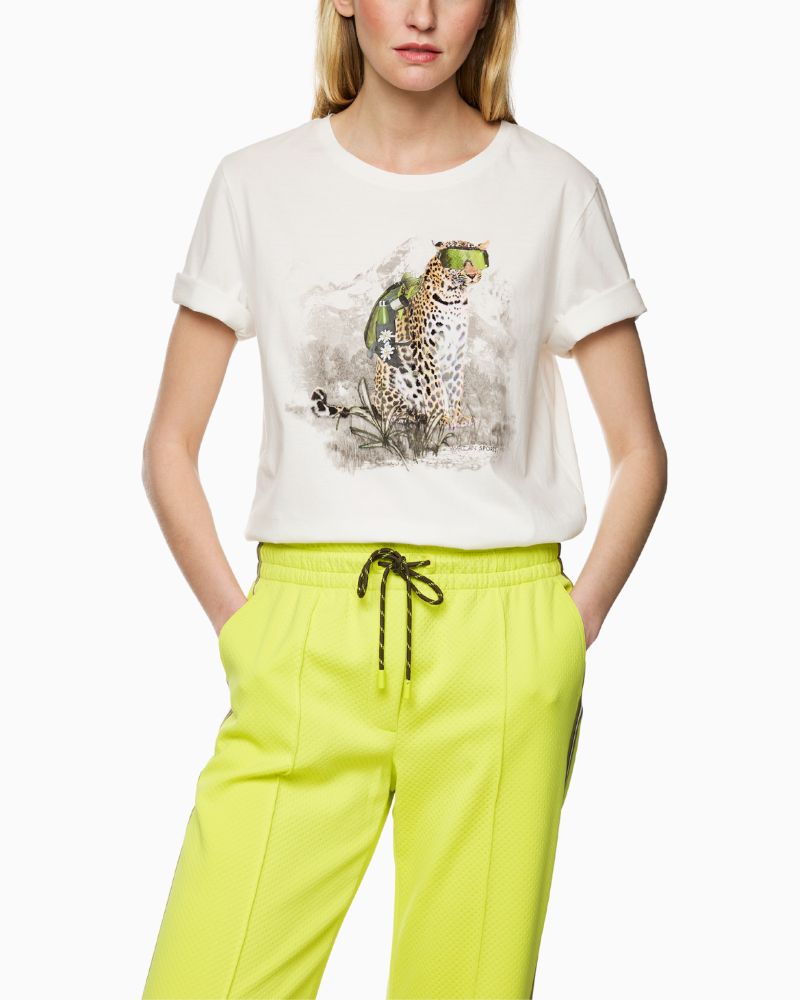 Cotton T-shirt by Mos Mosh with hiking leopard print and sequin detail