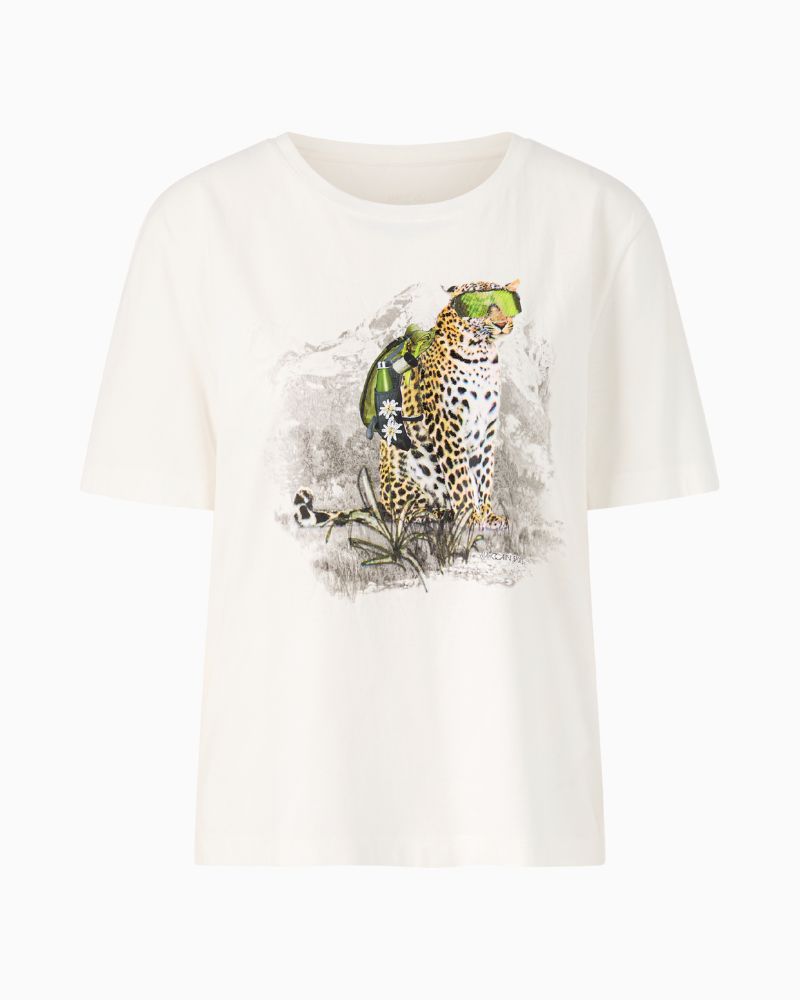 Cotton T-shirt by Mos Mosh with hiking leopard print and sequin detail