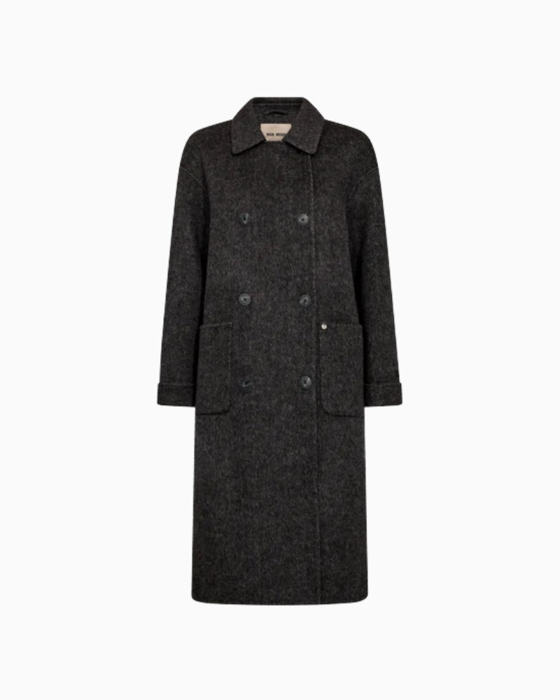Front view of Lucca Barkley wool coat by Mos Mosh in mélange pattern