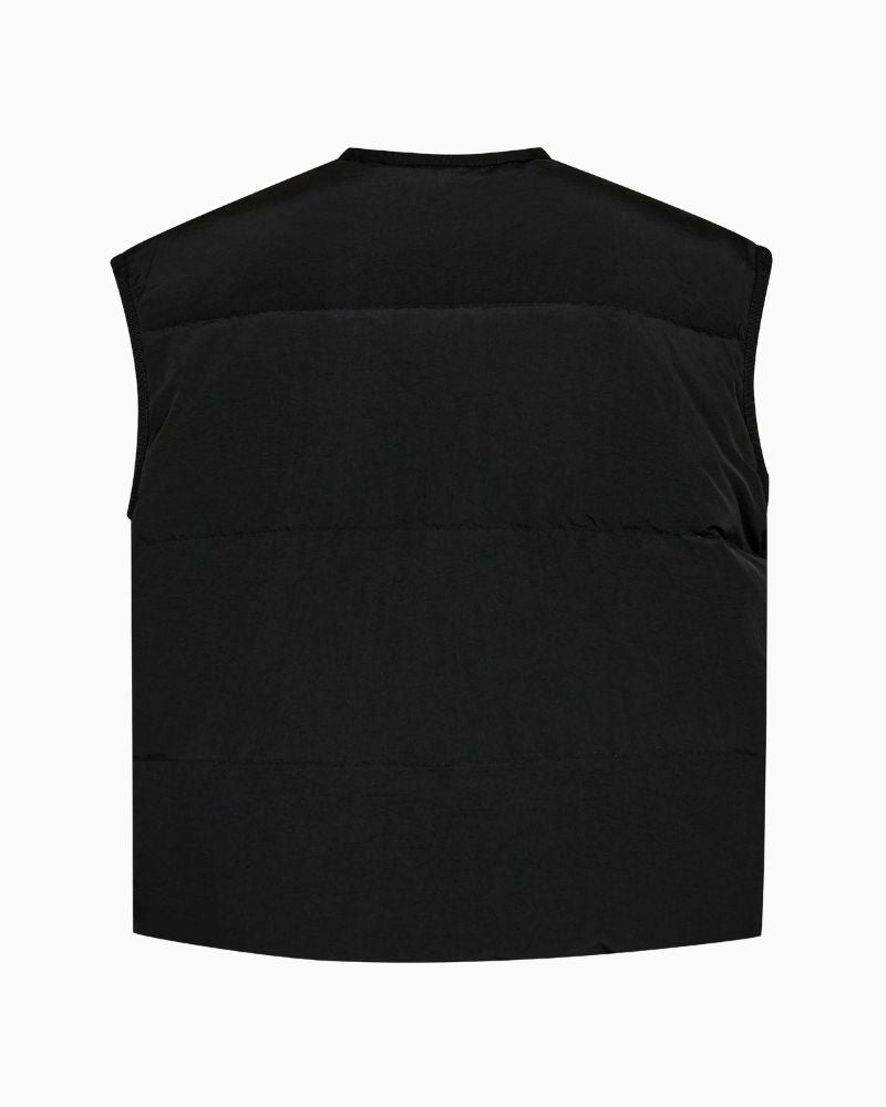 Mos Mosh Manja down vest with V-neck and zip closure in lightweight design