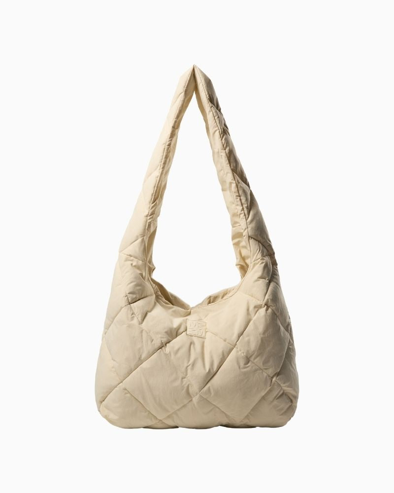 Mos Mosh quilted black nylon bag with magnetic closure and tone-on-tone logo