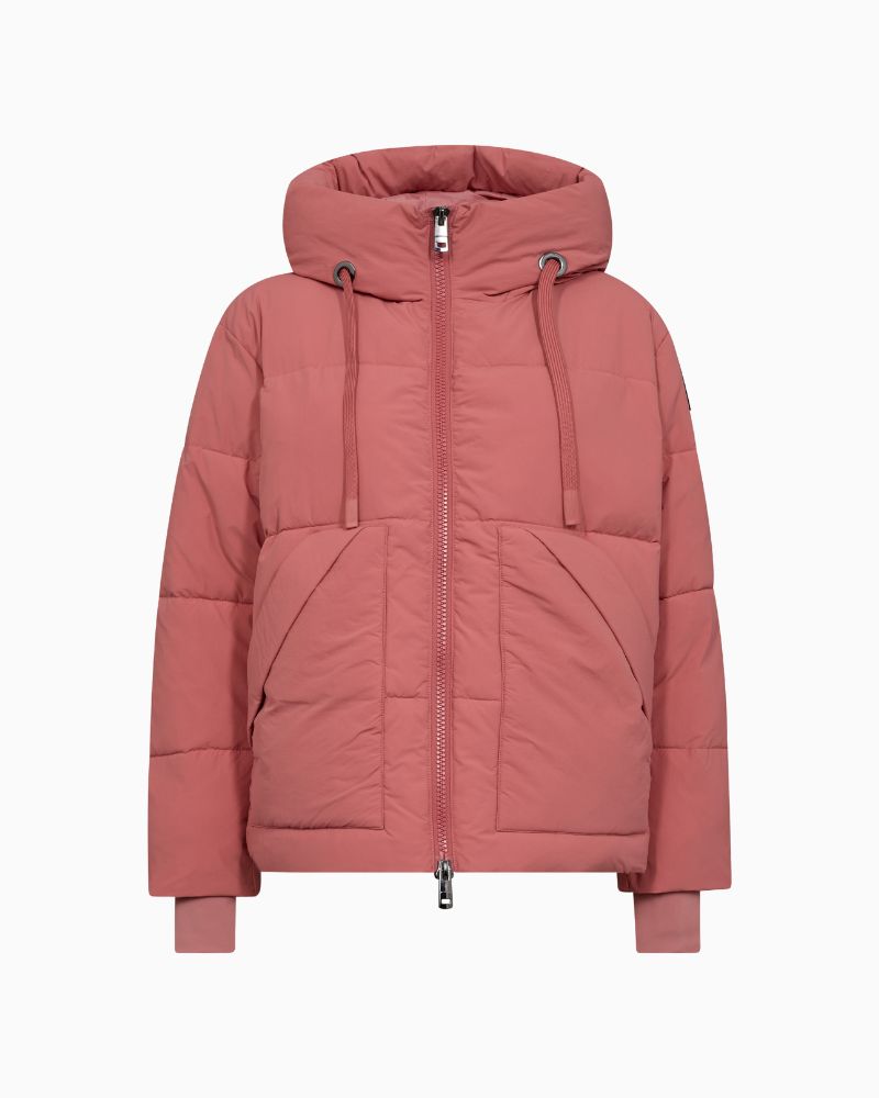 Mos Mosh short hooded puffer jacket with zip closure and elasticated cuffs