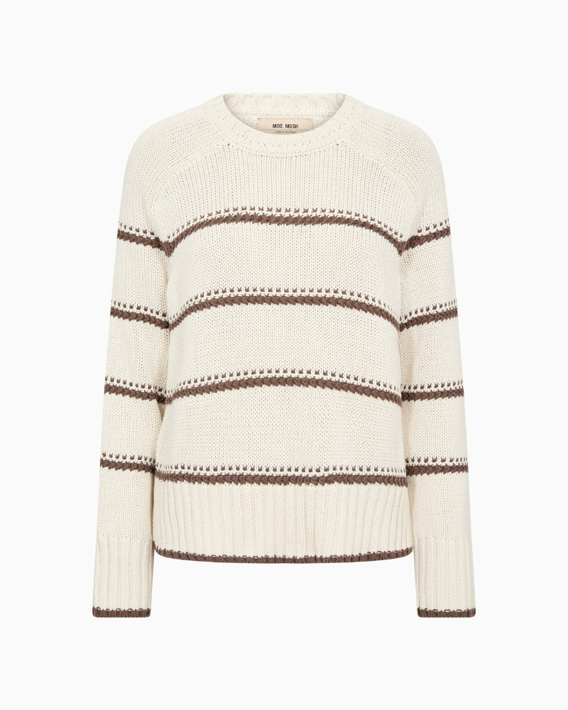 Mos Mosh Rola Bine Stripe Crewneck Knit front view | Áines Boutique