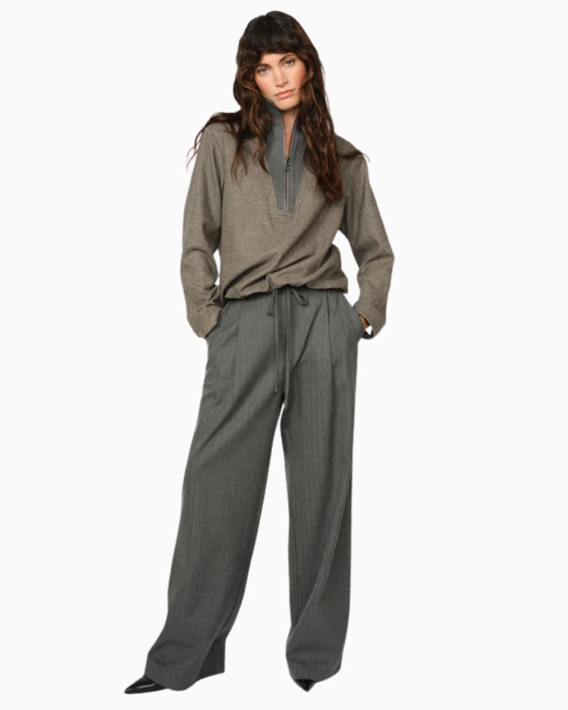 Mos Mosh Soleia Sisse blouse with scalloped hem and voluminous sleeves