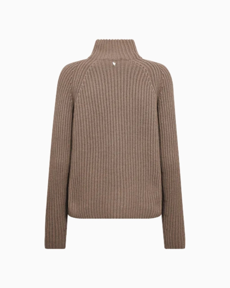 Back view of recycled wool high-neck jumper