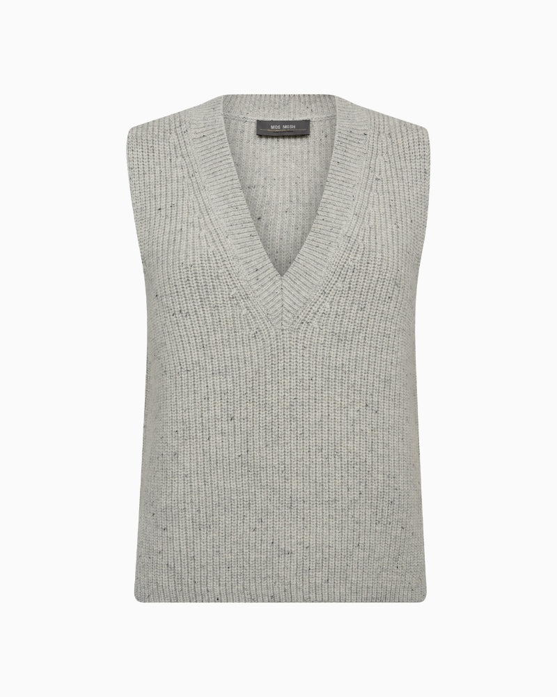 Wool knit vest by Mos Mosh with V-neck and regular fit