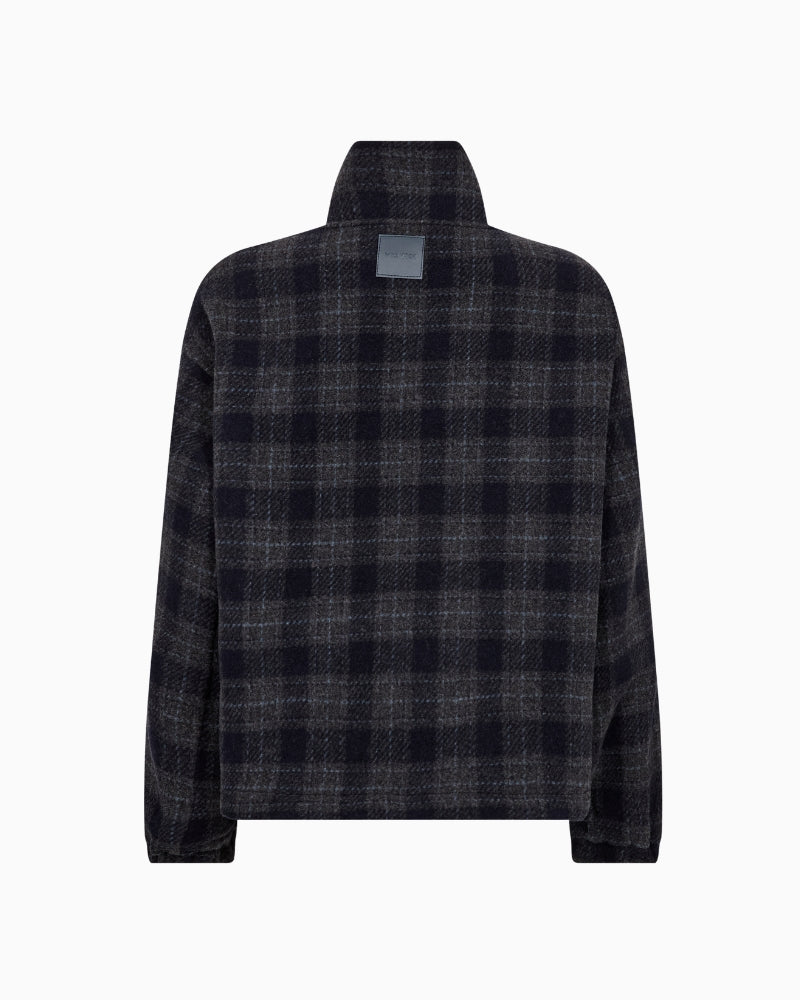 Mos Mosh Camille Check Jacket in Navy back view