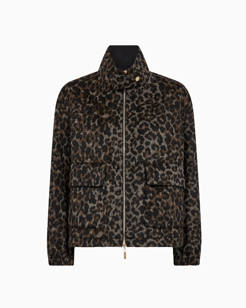 Mos Mosh Camille Leo Jacket in Leopard front view