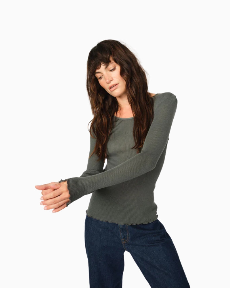 Wool and modal Mos Mosh tee styled with tailored trousers