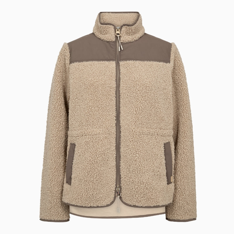 Mos Mosh Elisa Eli Teddy Jacket in Light Beige front view