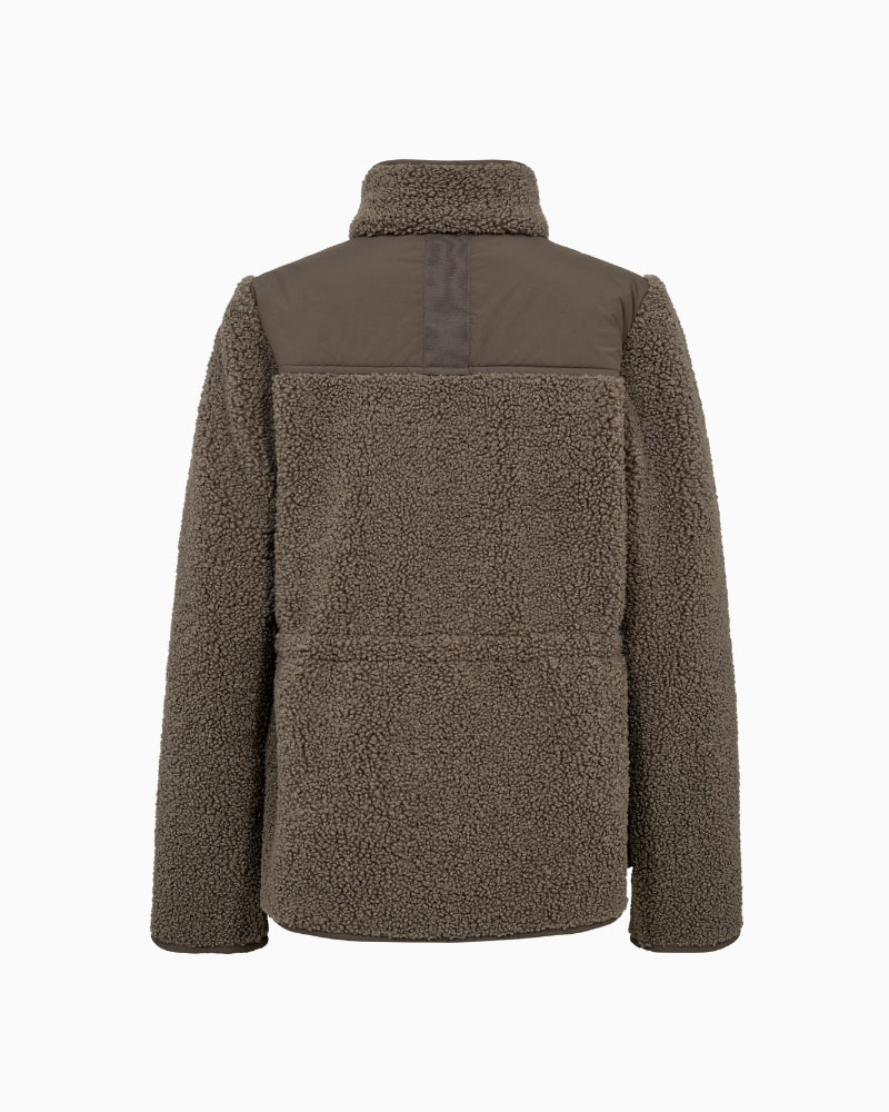 Mos Mosh Elisa Eli Teddy Jacket in Olive back view