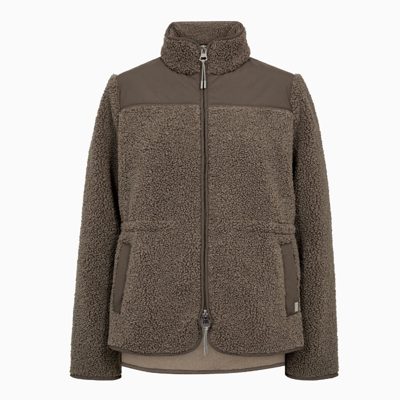 Mos Mosh Elisa Eli Teddy Jacket in Olive front view