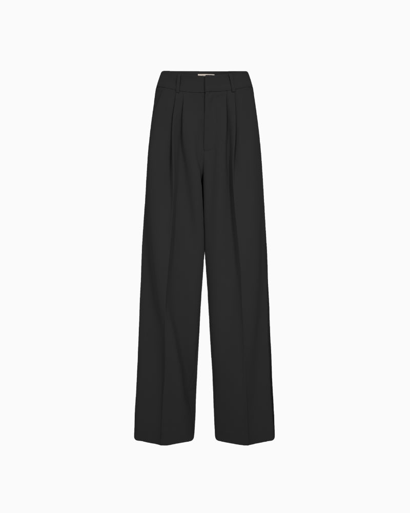 Mos Mosh Kay Miley Sateen Pant in Black front view