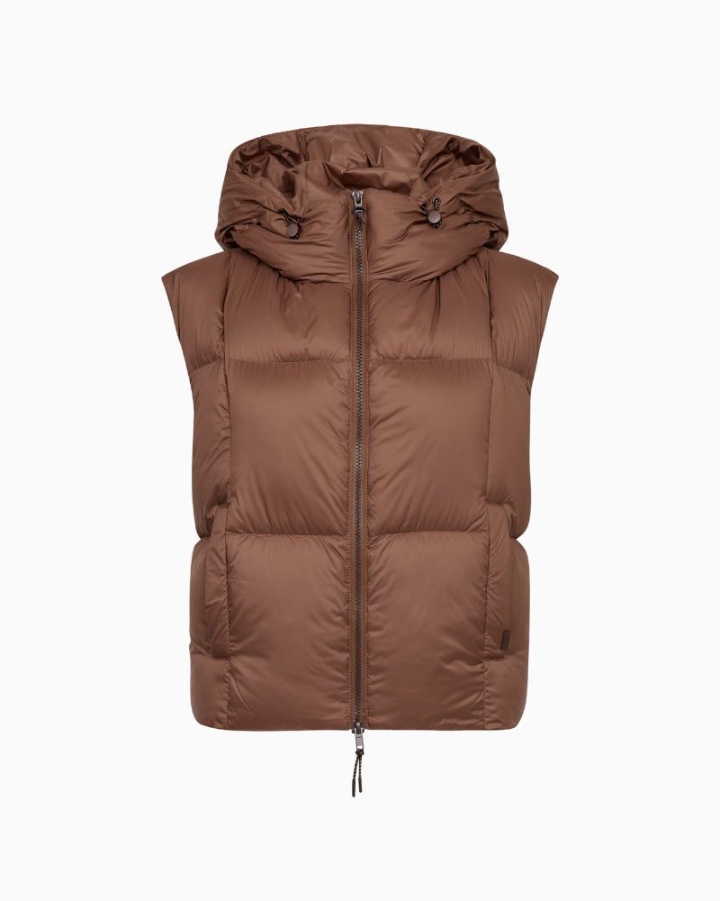 Mos Mosh Kiara Tally Down Vest in Brown front view