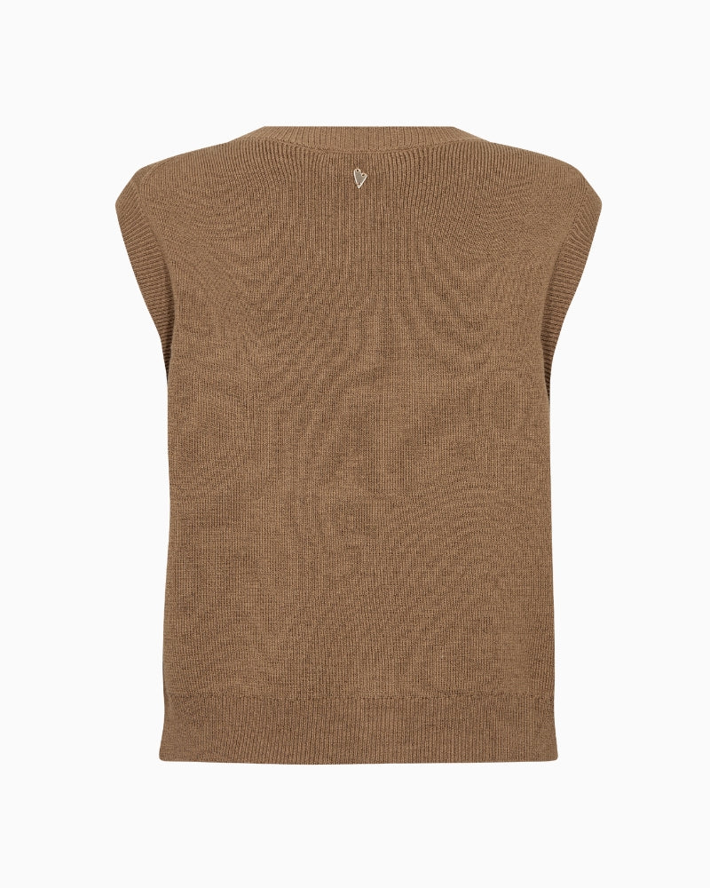 Mos Mosh MMAyana Wool Knit Vest in Camel back view