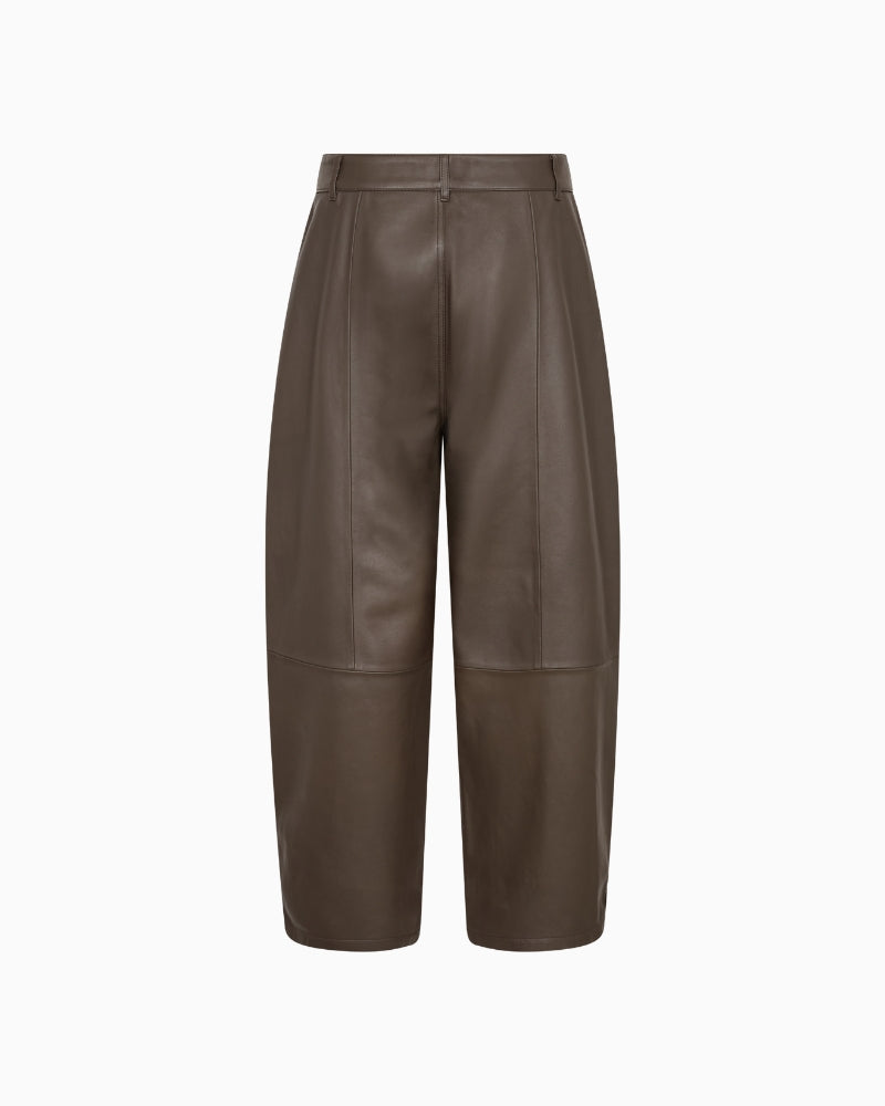 Mos Mosh MMBarrel Leather Pant in Brown back view