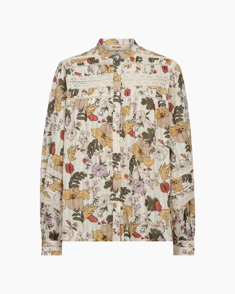 Mos Mosh MMBell Flowwa Shirt ecru front view
