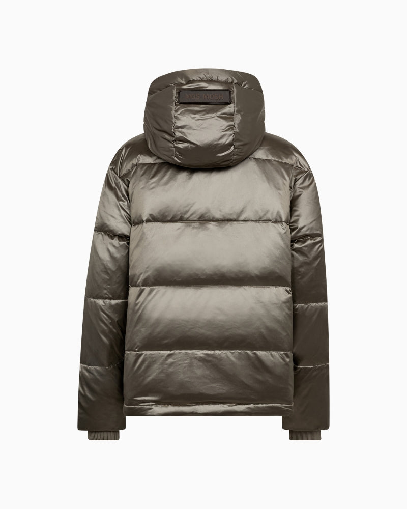 Mos Mosh MMJilly Metallic Down Jacket in Pewter product back view