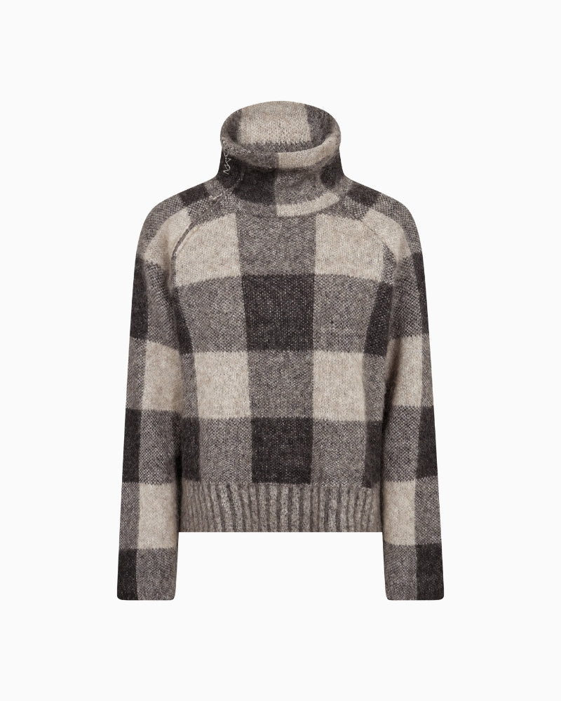 Mos Mosh MMMaija Check Knit in Black front view
