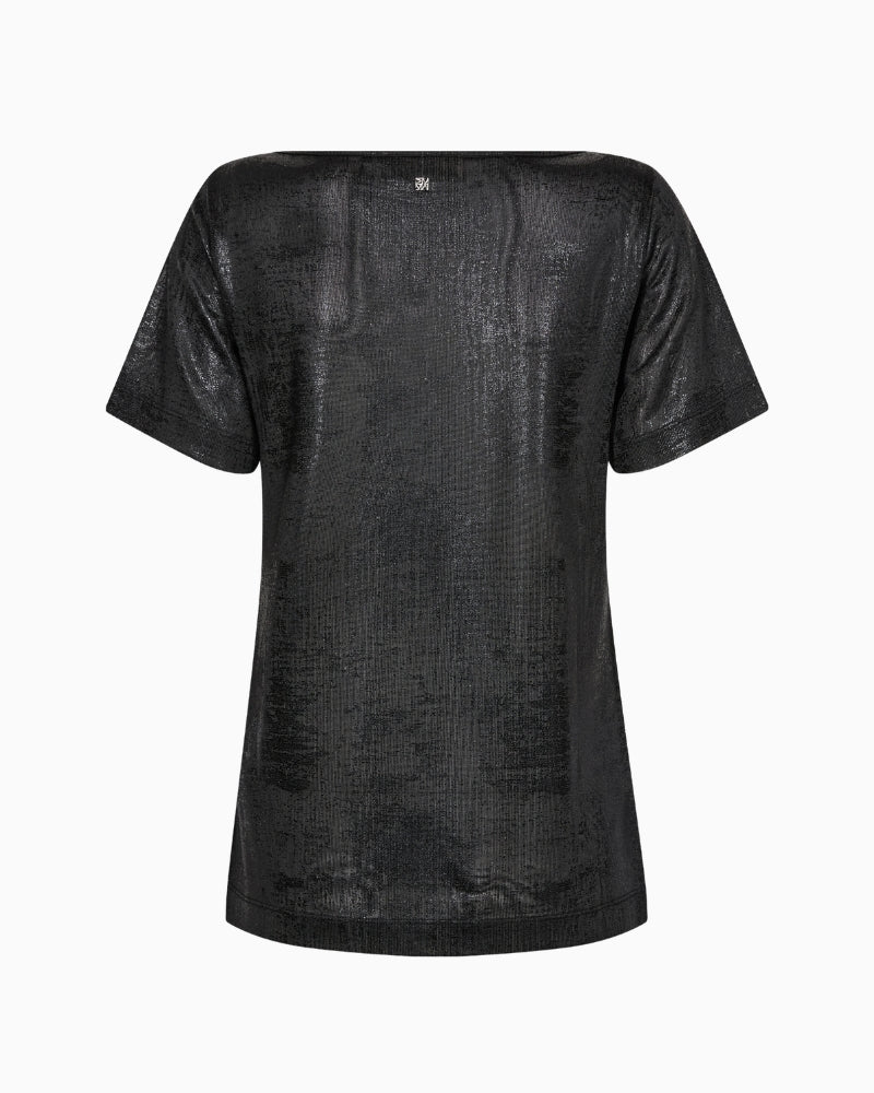 Mos Mosh MMNiva O-SS Metallic Tee in Black back view
