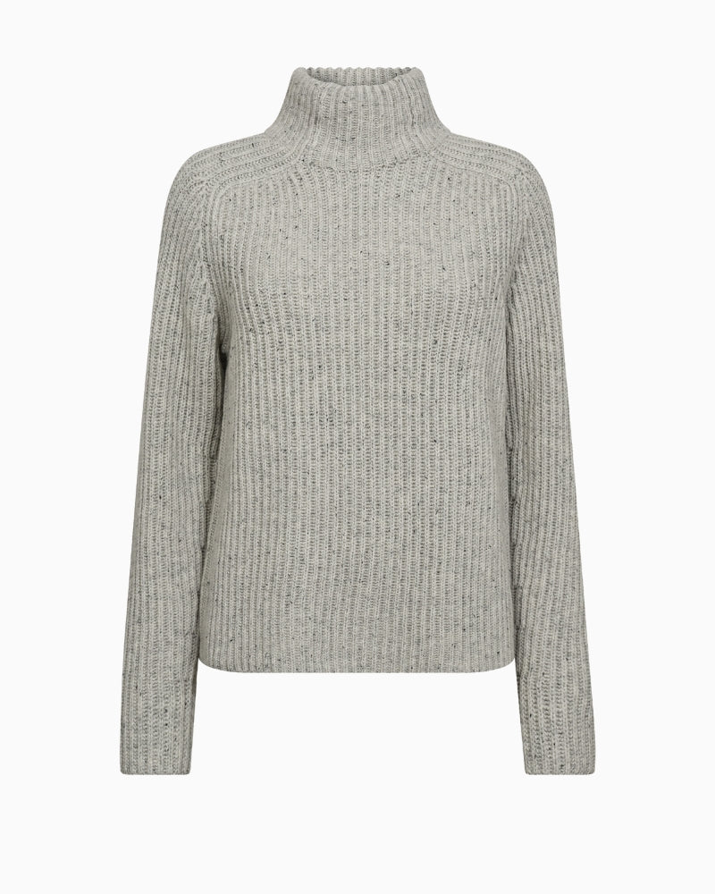 Mos Mosh MMThyra grey wool knit jumper front view