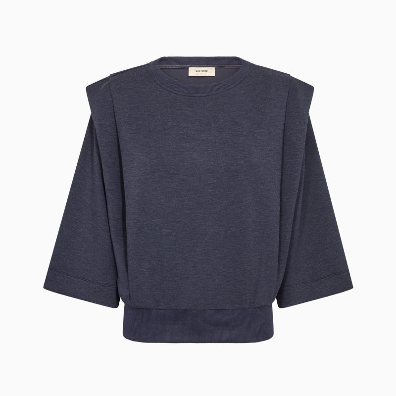 Mos Mosh Mae Sleeve Sweatshirt in Navy front view