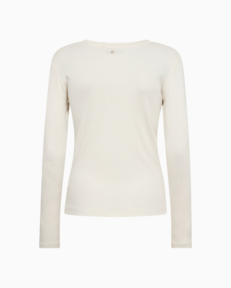 Mos Mosh Mali Long Sleeve Tee in Ecru back view